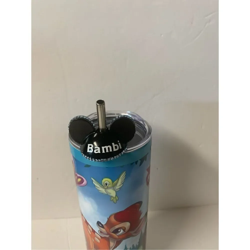 Handmade Deer/woodland animals 20 oz Tumbler with straw topper